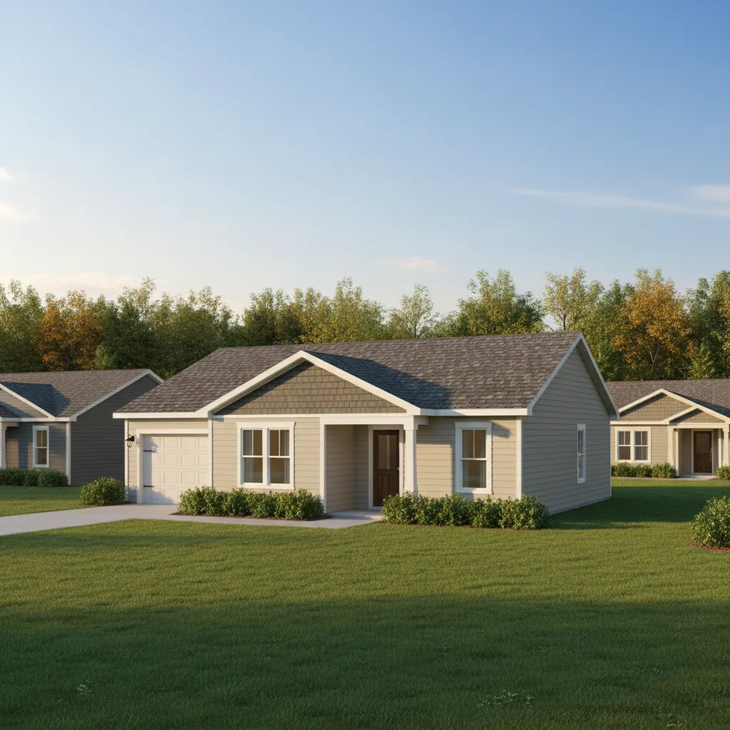 Asphalt shingle roof on a manufactured home