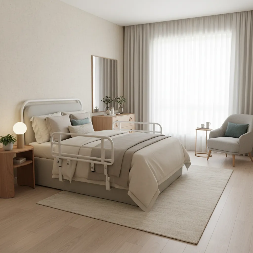 Safe and accessible bedroom layout for seniors in assisted living