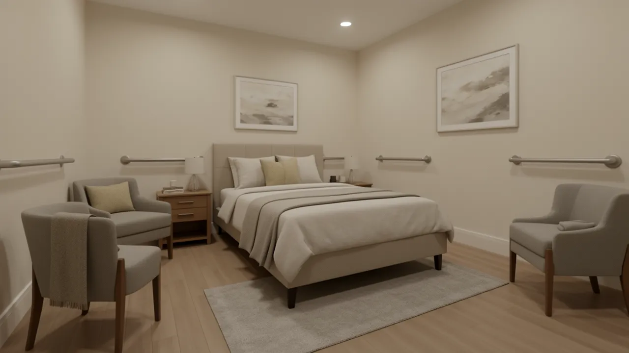 Private assisted living room inside luxury old age home in Hyderabad