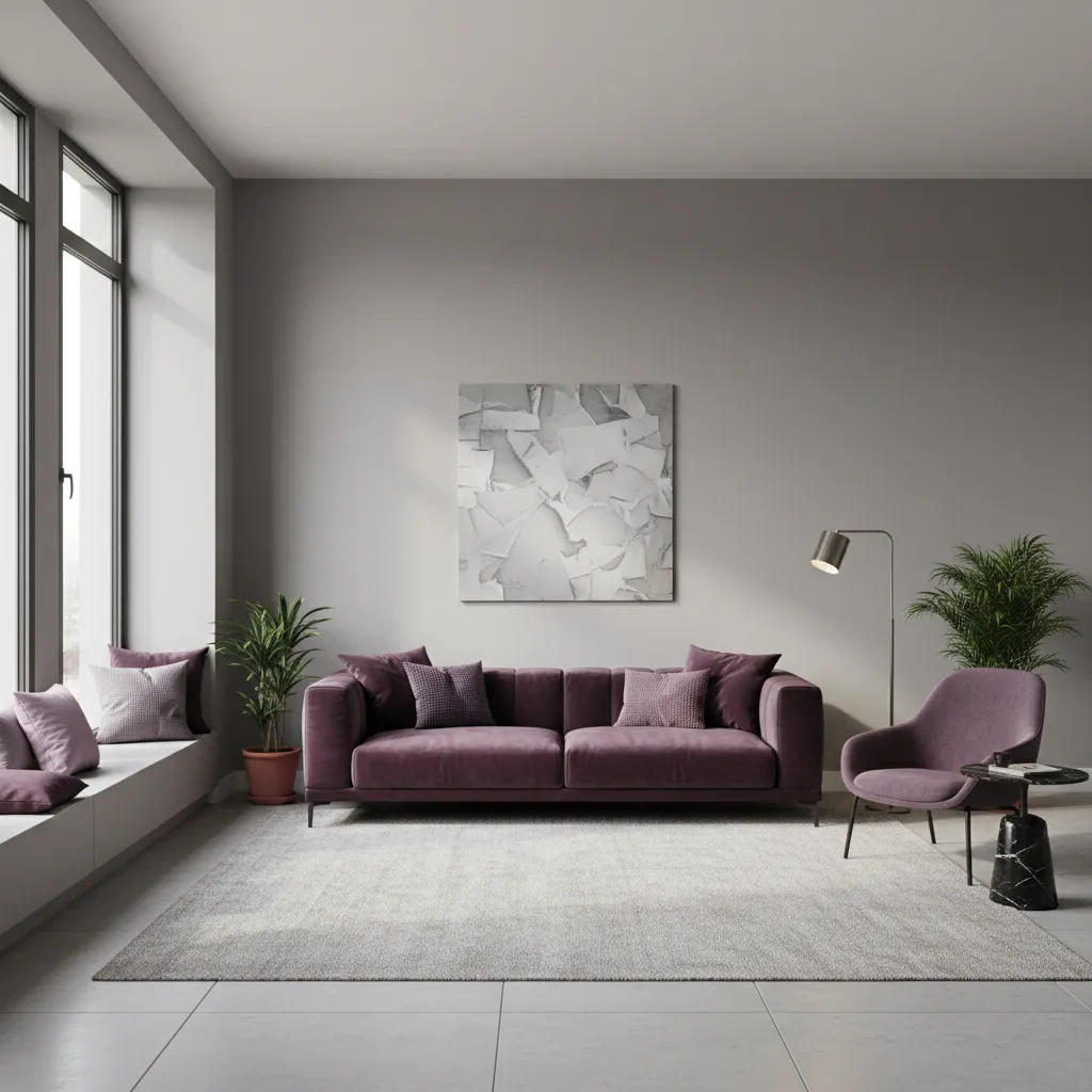 Aubergine vs Plum vs Purple Choosing the Right Shade for a Grey Living Room
