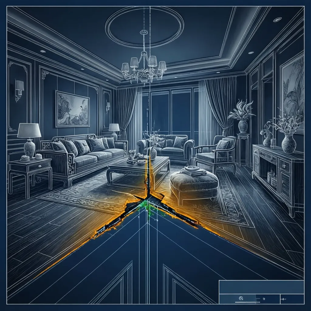 Zoomed AutoCAD corner showing small gap between lines causing hatch failure