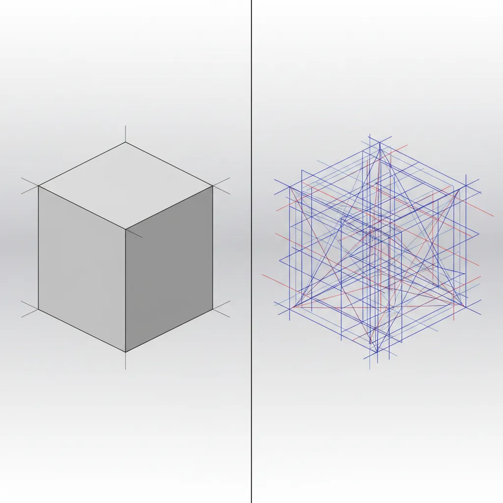 comparison of clean geometry versus messy geometry in AutoCAD modeling