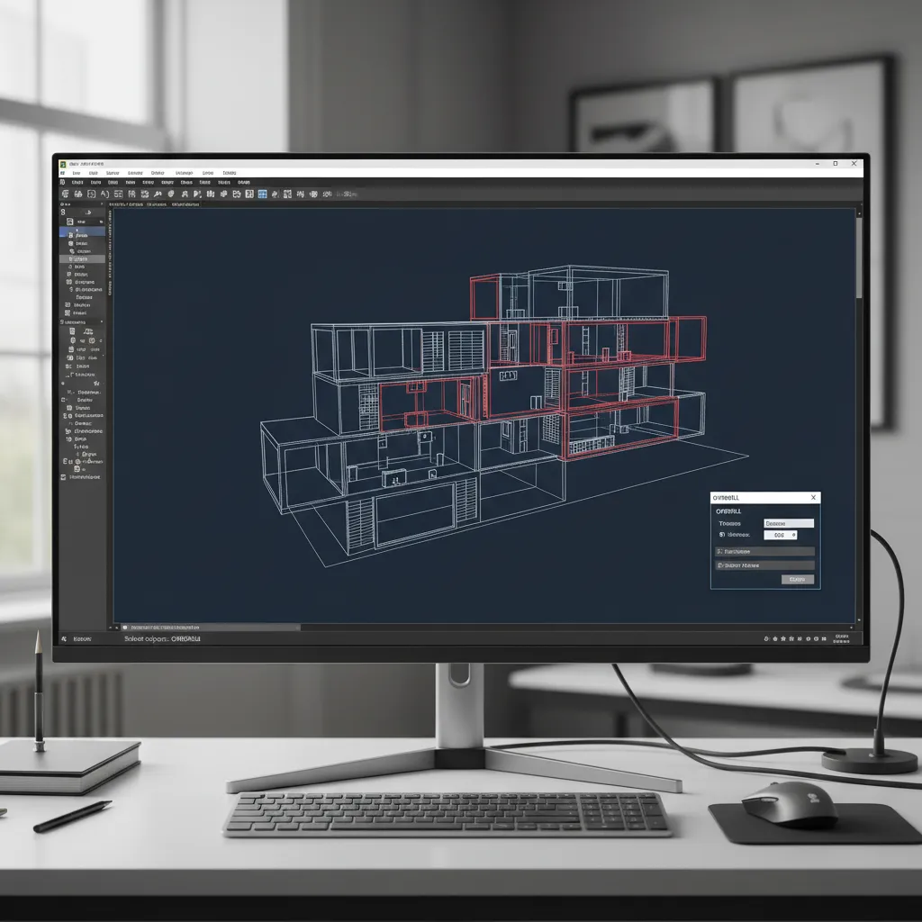 AutoCAD drawing cleanup process removing duplicate lines in floor plan
