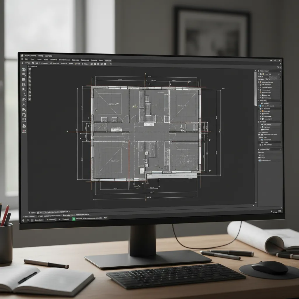 AutoCAD floor plan with visible drafting alignment and scale issues