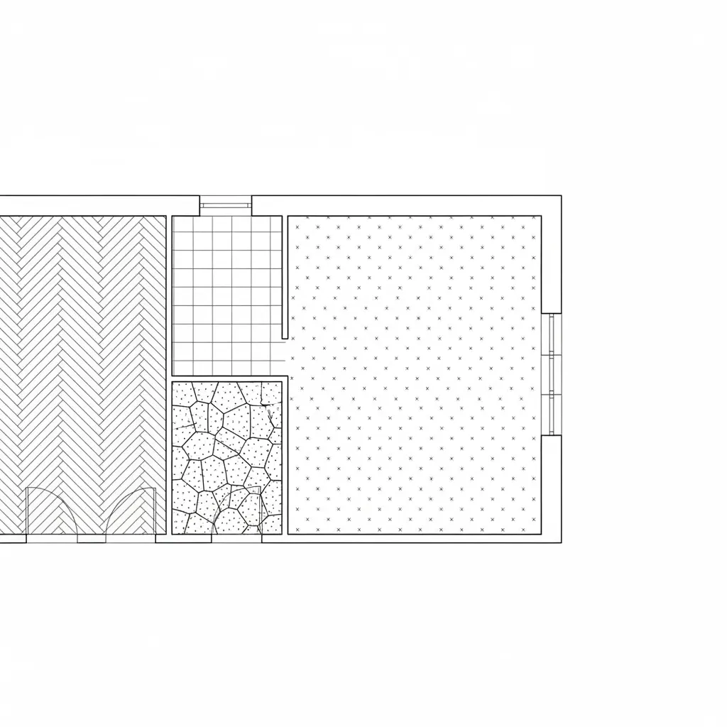 Patrones hatch de madera piedra y cerámica en plano CAD