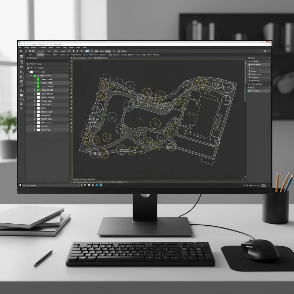 AutoCAD layer structure example for tree CAD blocks