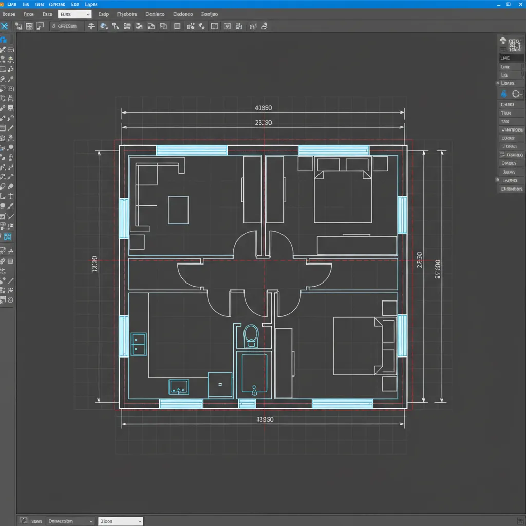 AutoCAD floor plan showing wall offset and clean wall alignment
