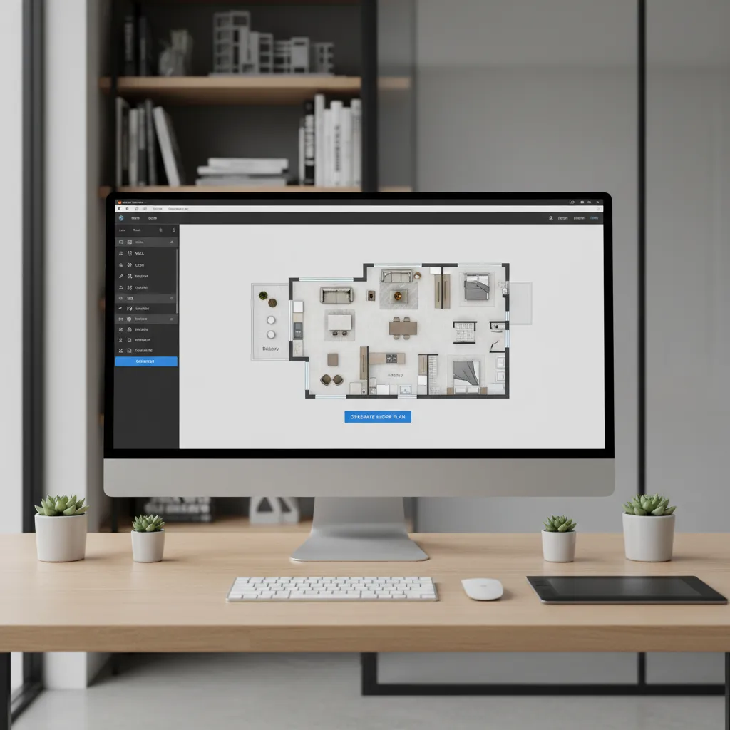 automatic floor plan creator interface generating a house layout