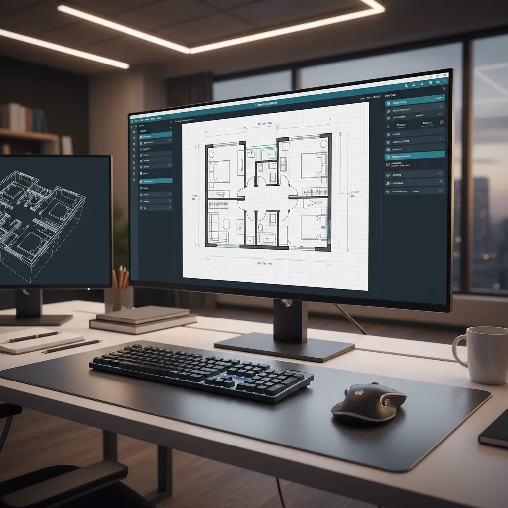 software interface showing automatically generated apartment floor plan