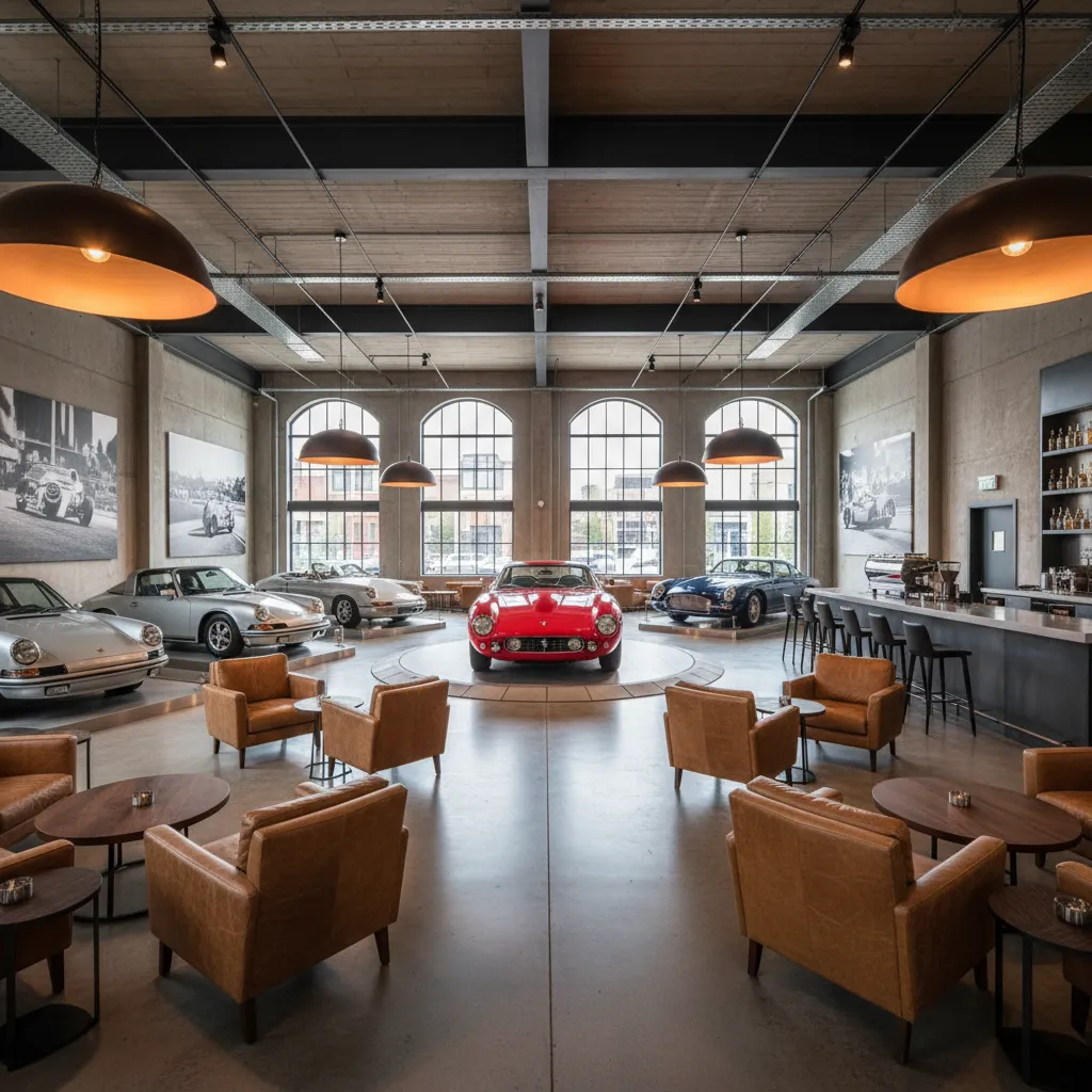 How Automotive Themed Decor Is Used in Cafes, Garages, and Showrooms