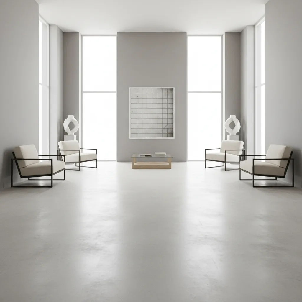 Living room with four chairs placed too far apart showing an awkward seating layout