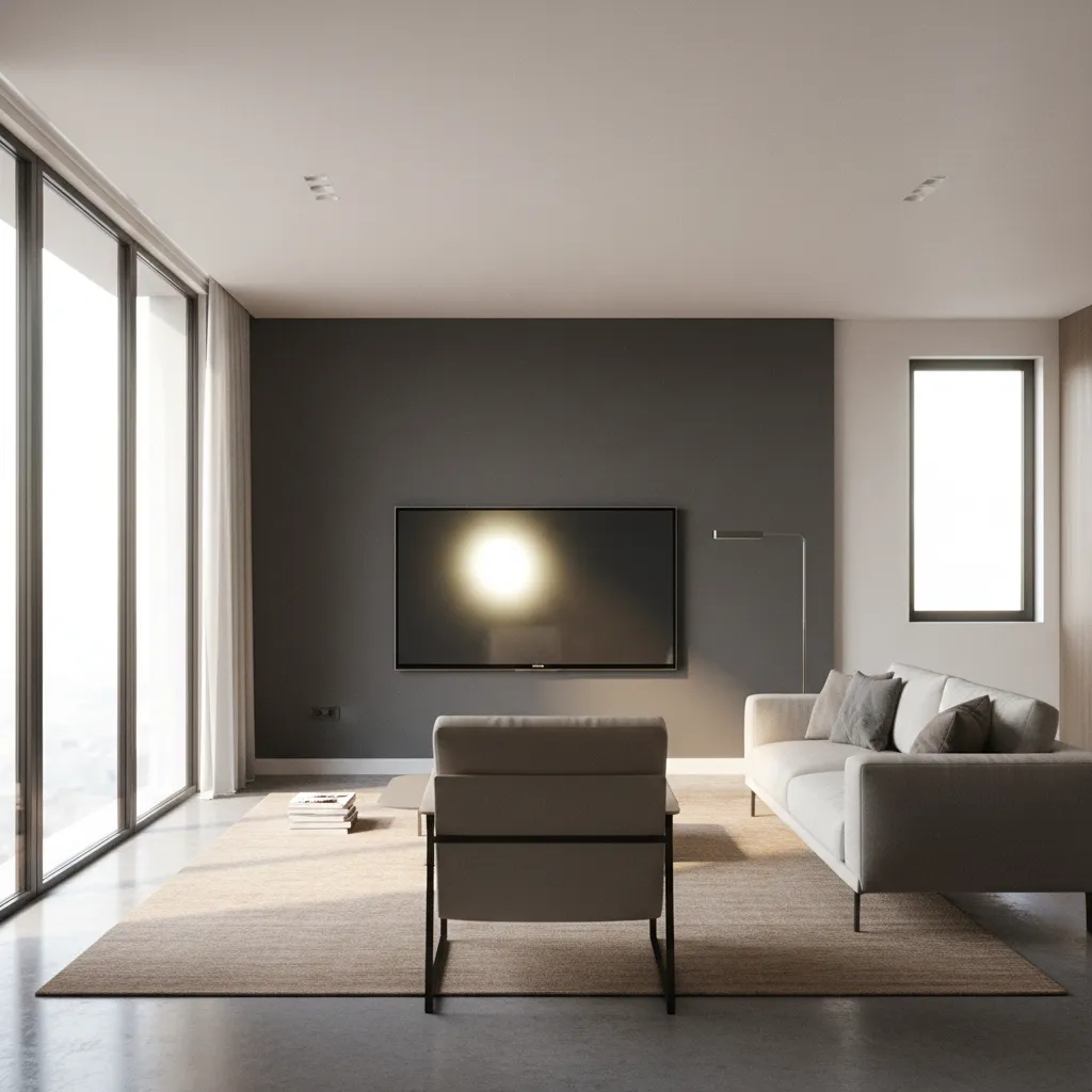 Awkward living room layout where sofa and chairs have poor view of the TV