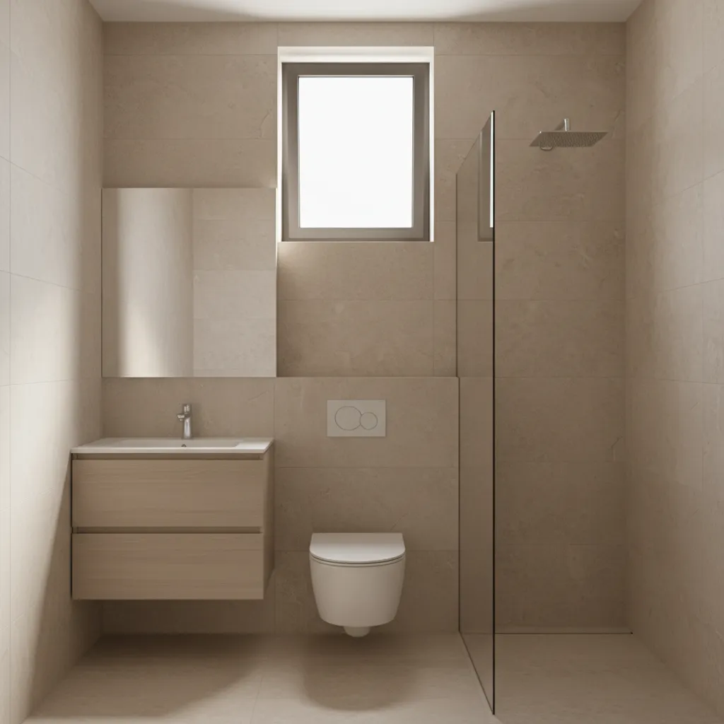 awning bathroom window design allowing ventilation and light