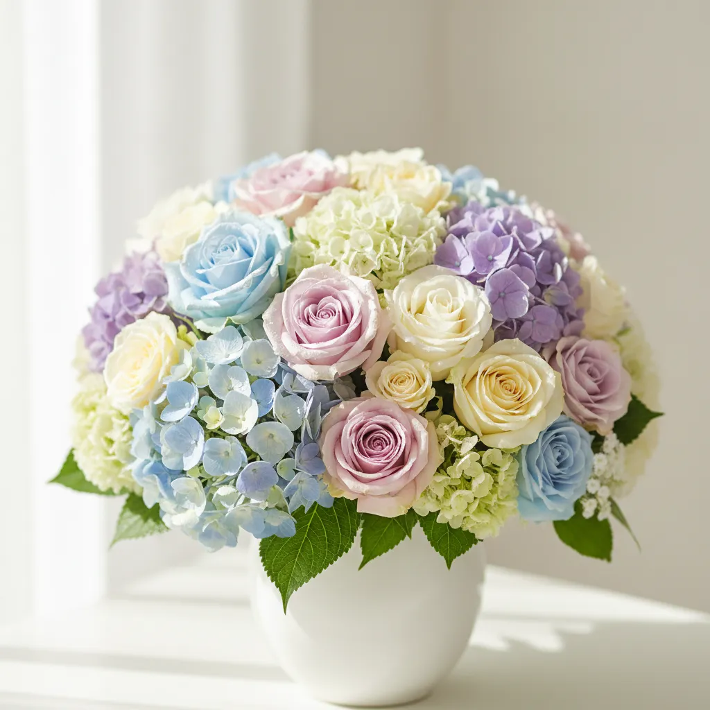 pastel flower arrangement used for baby welcome decoration