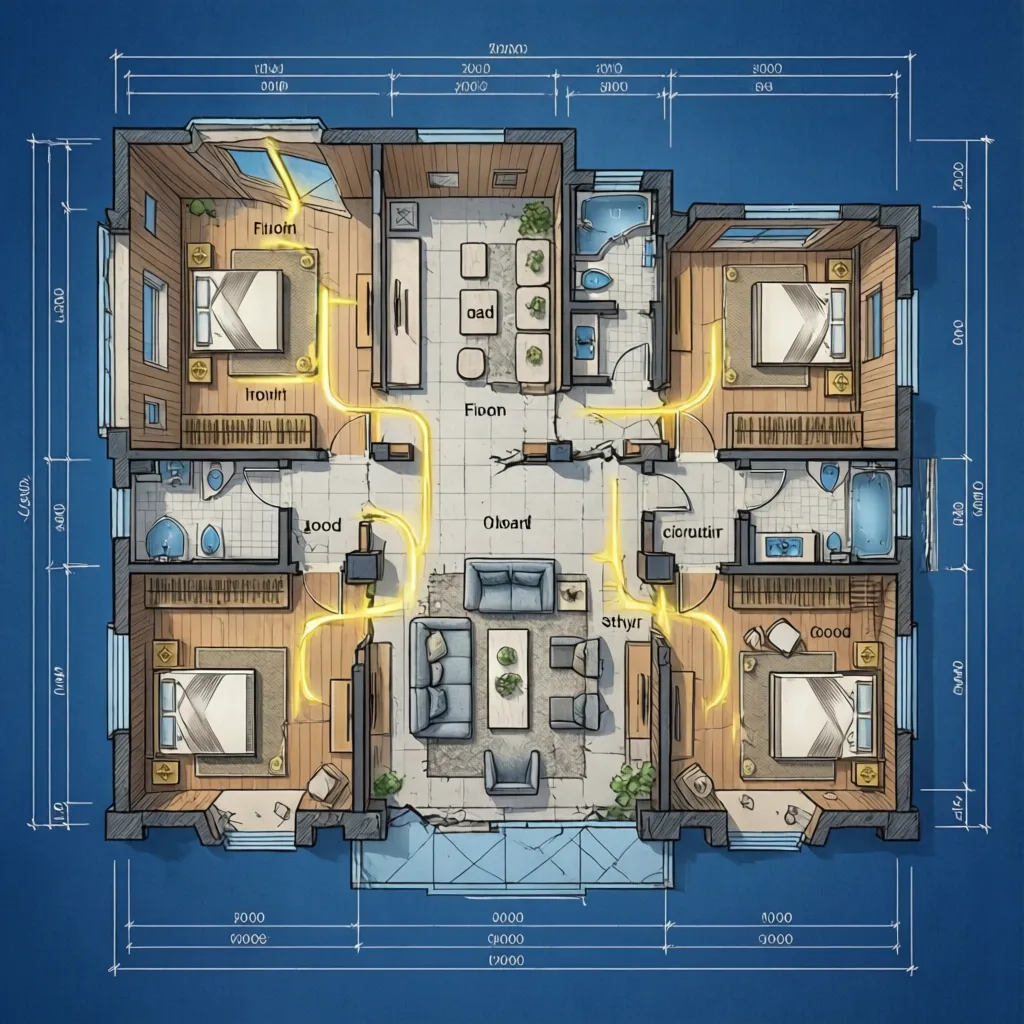 Comparación entre una distribución de casa funcional y otra con pasillos largos