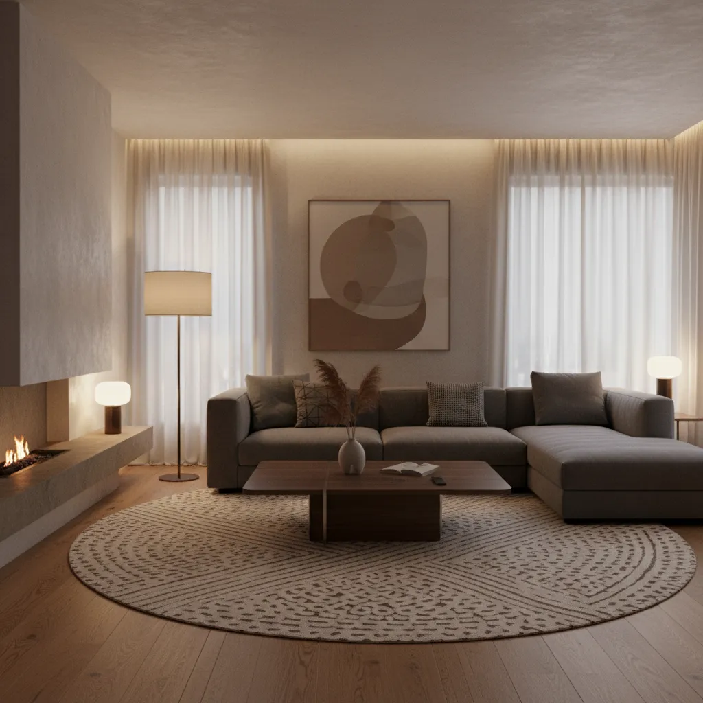 Interior game environment showing warm baked lighting in a living room