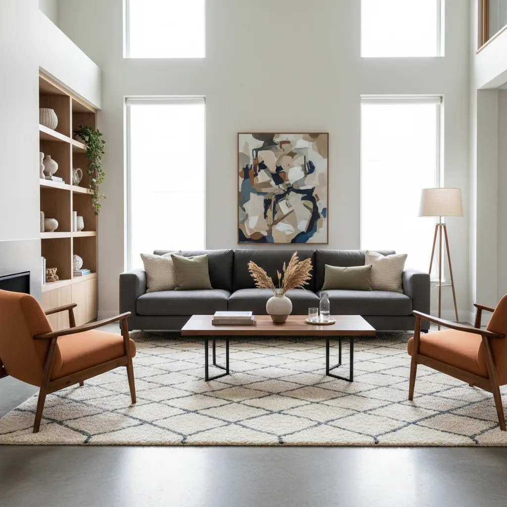 Salón equilibrado con muebles bien proporcionados
