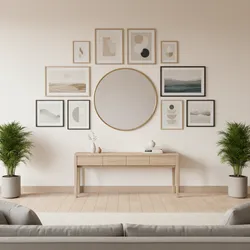 Optimizing Visual Balance When Arranging Wall Art Around a Mirror