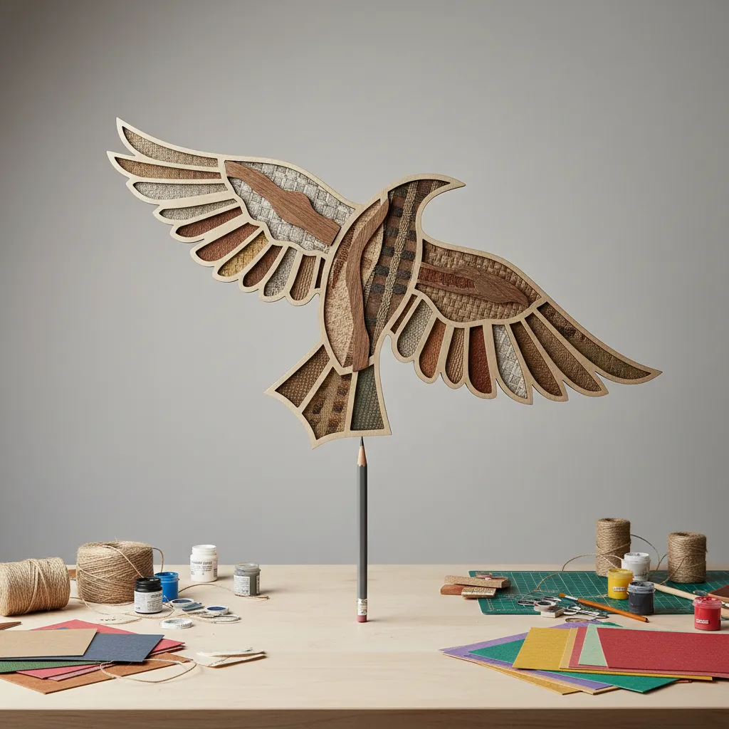 testing balance point of large DIY 3D wall art before hanging