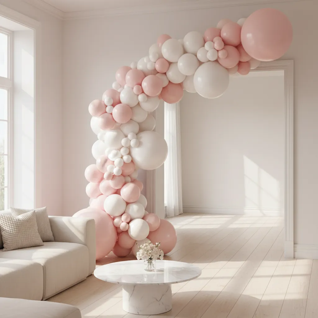 pastel balloon garland decoration for baby shower