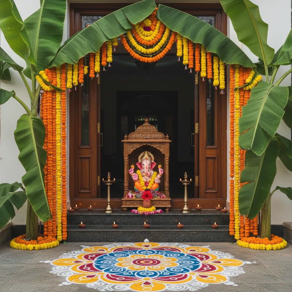 6 Artificial Banana Tree Problems in Pooja Decor