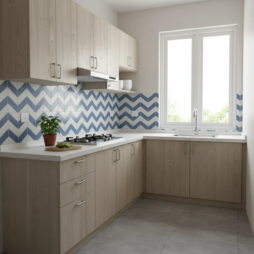 Compact modern kitchen layout in Bangladesh apartment