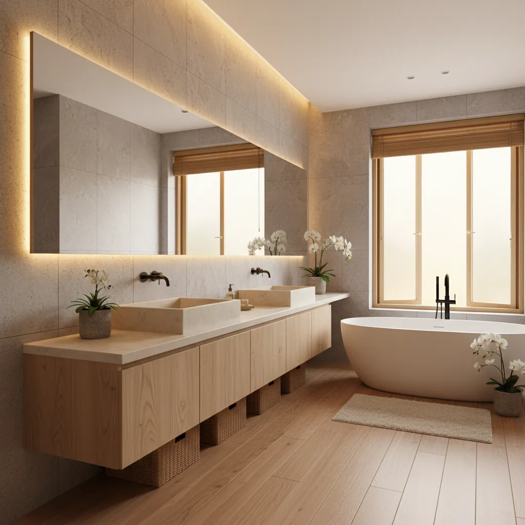 Diseño de interiores: baños con madera