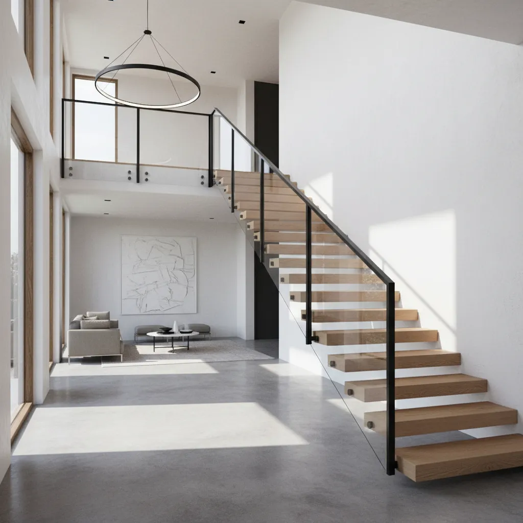 Diseño de barandales para escaleras interiores