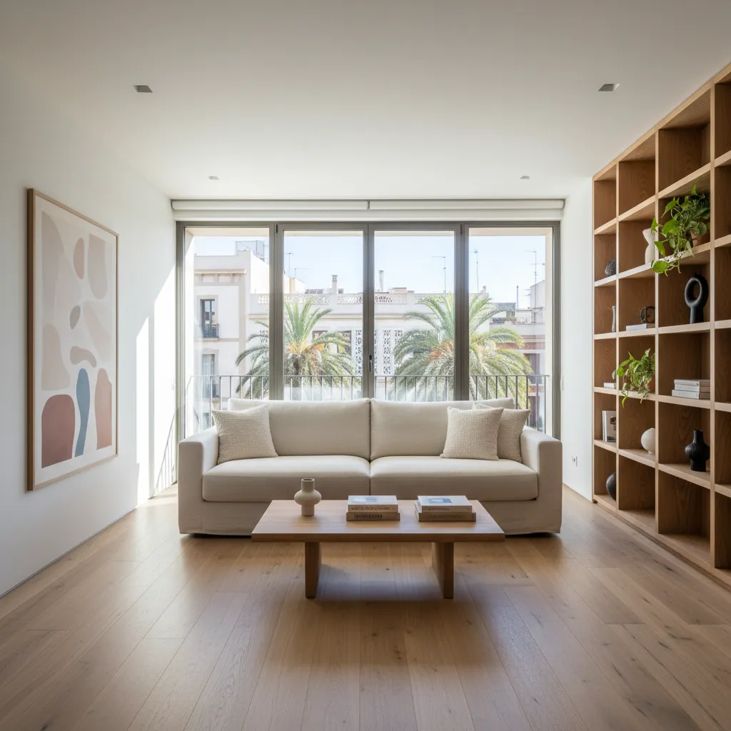 Apartamento contemporáneo en Barcelona con diseño interior minimalista