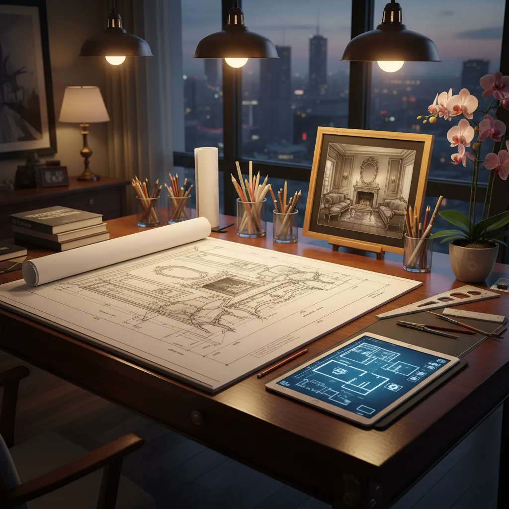 Interior design layout planning for Baroque room focal zones