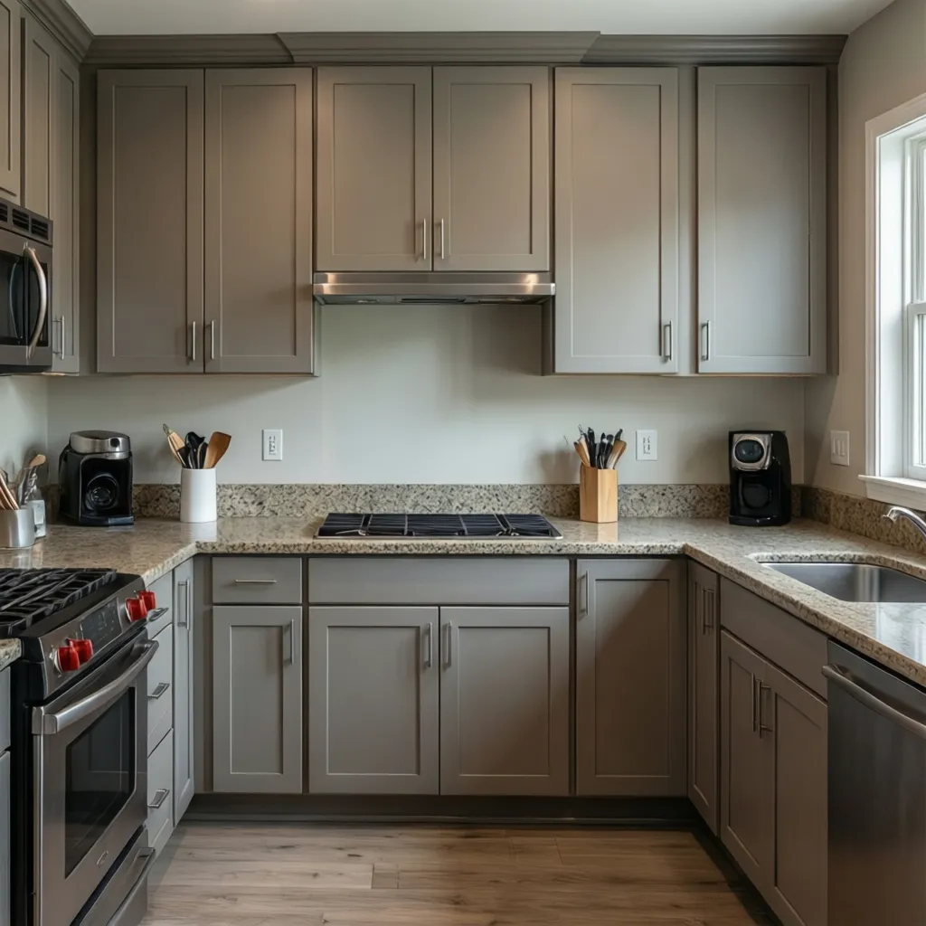 Comparison of different base cabinet widths in a modern kitchen design