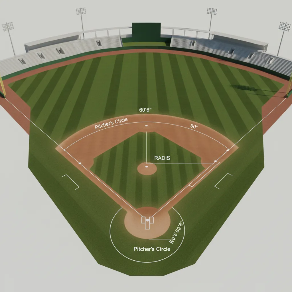 Top view layout guide for building a 3D baseball field model