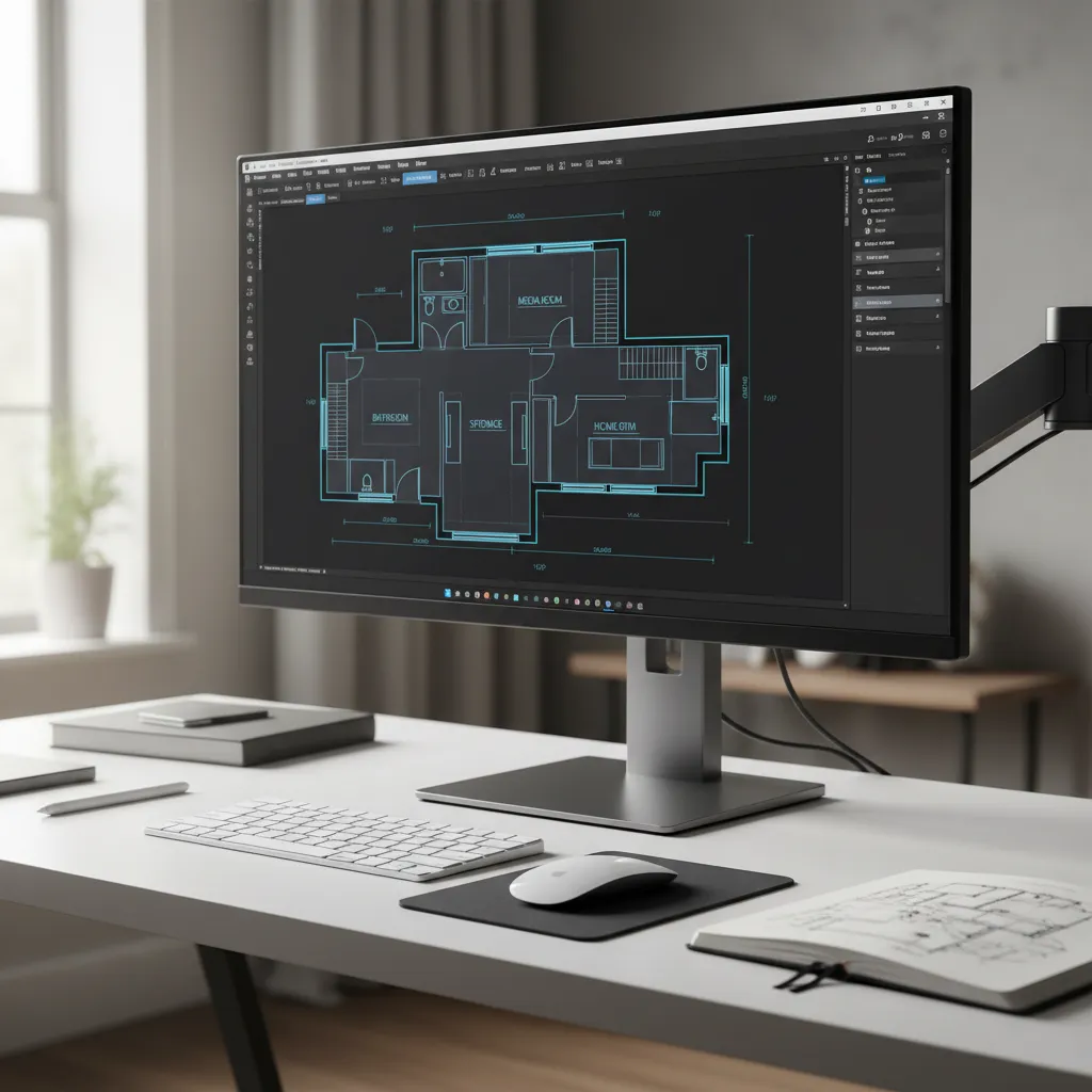 digital basement floor plan layout showing rooms and circulation zones