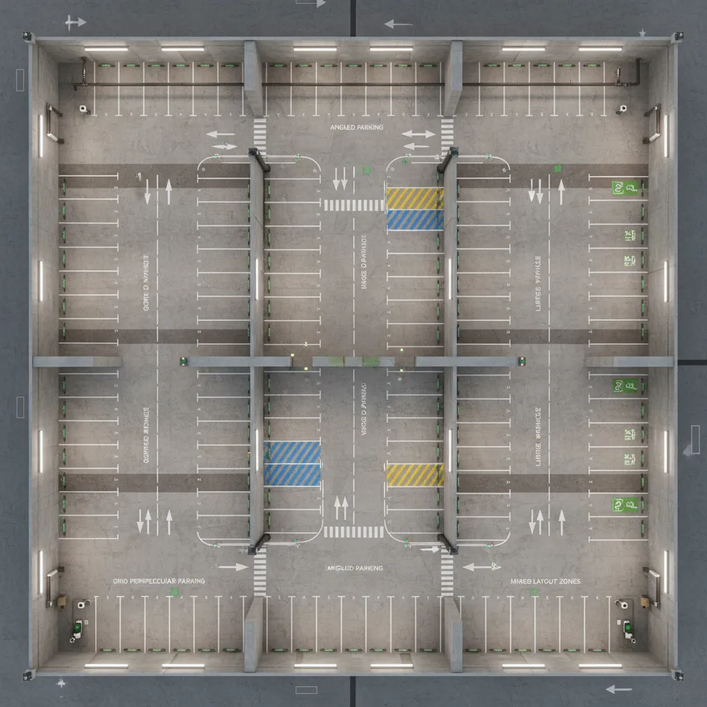 Basement Parking Layout Types Grid Angled and Mixed Designs