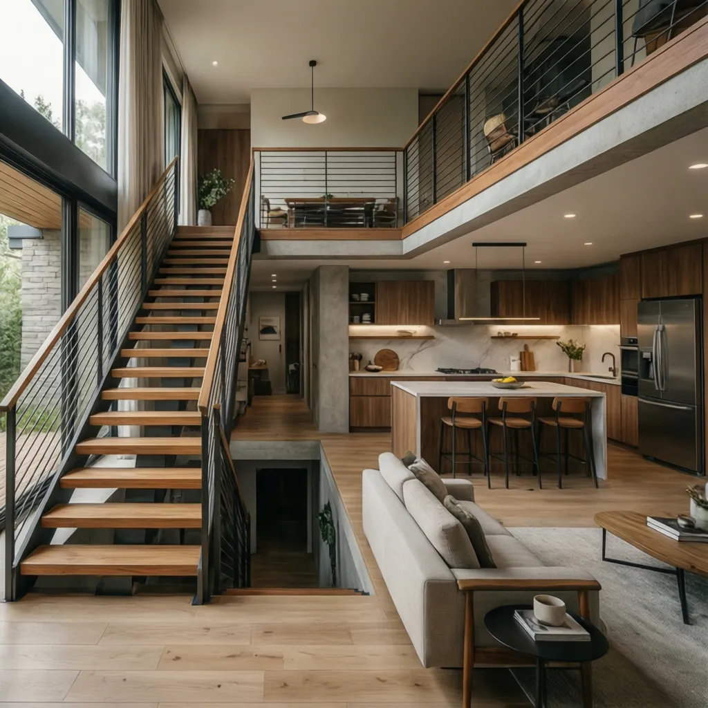 Basement Stairs Between Kitchen and Living Room: Smart Design Guide