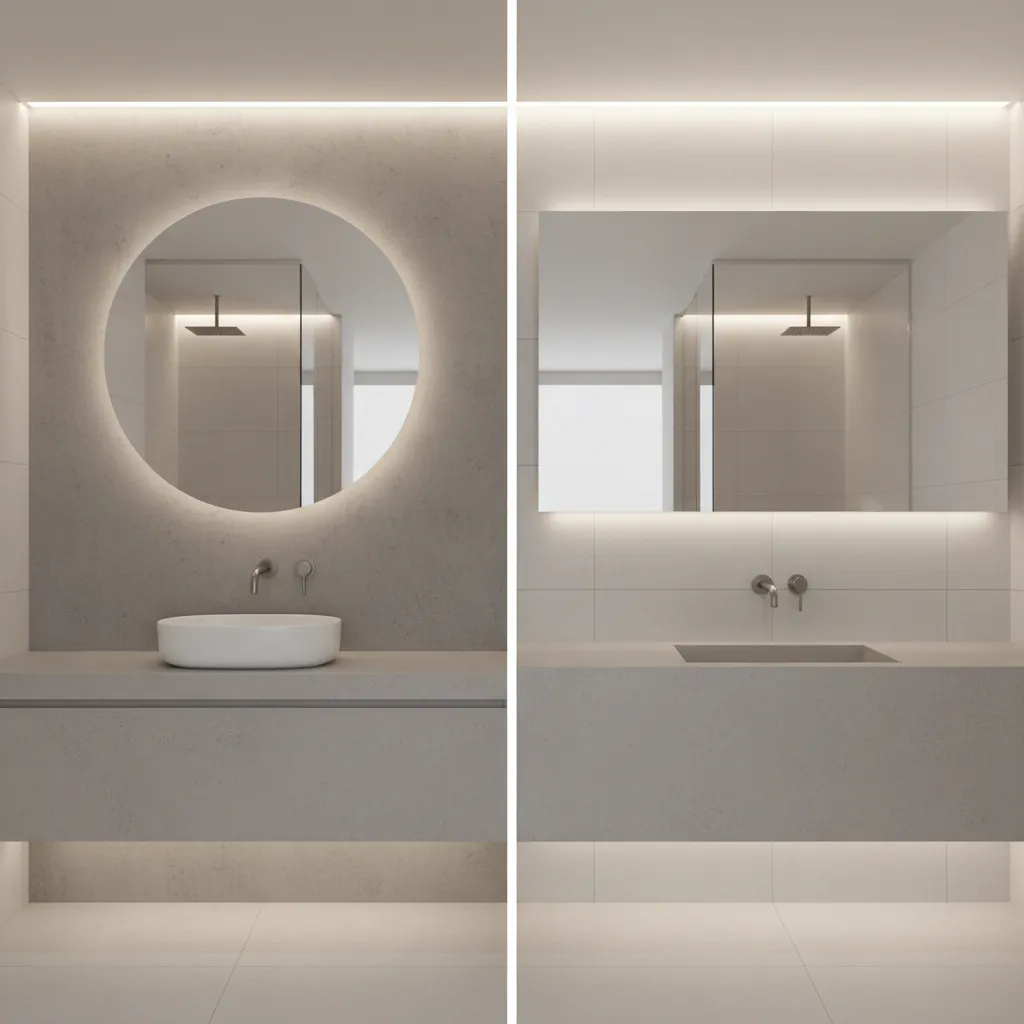 Comparison of vessel basin and integrated sink with different wall faucet heights
