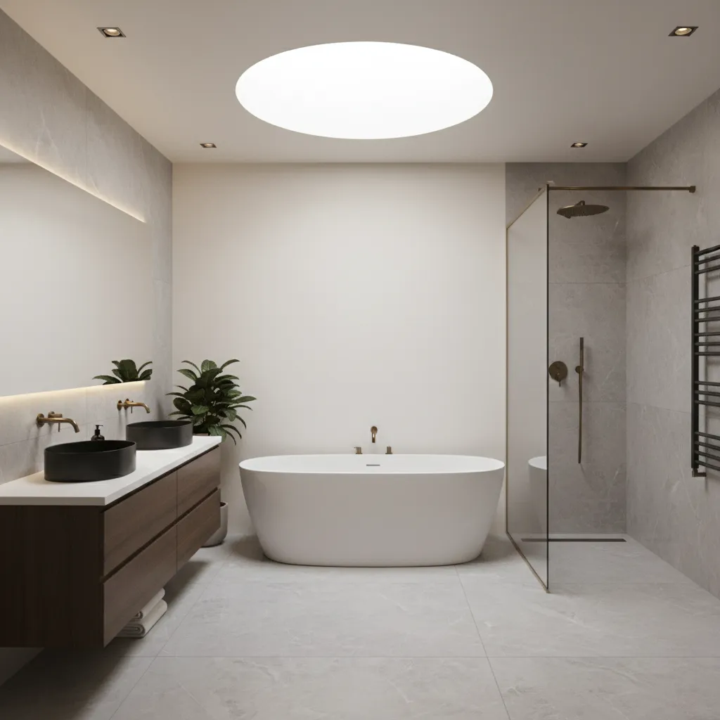 3D visualization of bathroom remodel layout and design planning