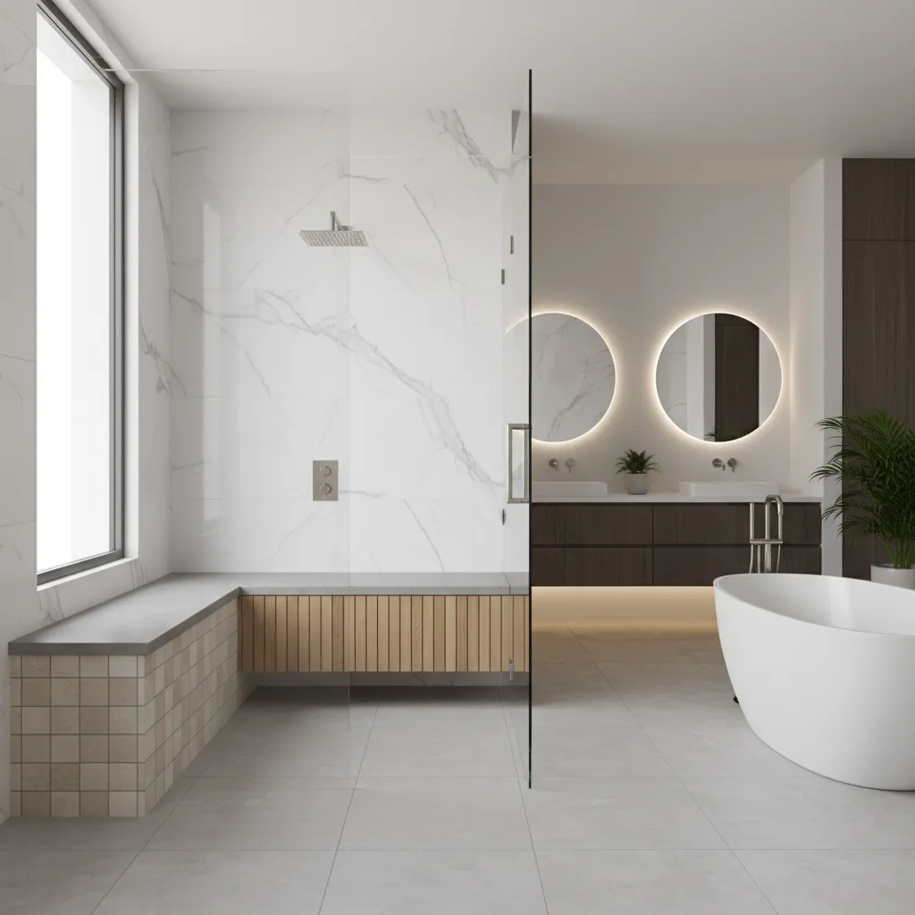 Bathroom Bench Materials Guide for Wood Stone Tile and Acrylic