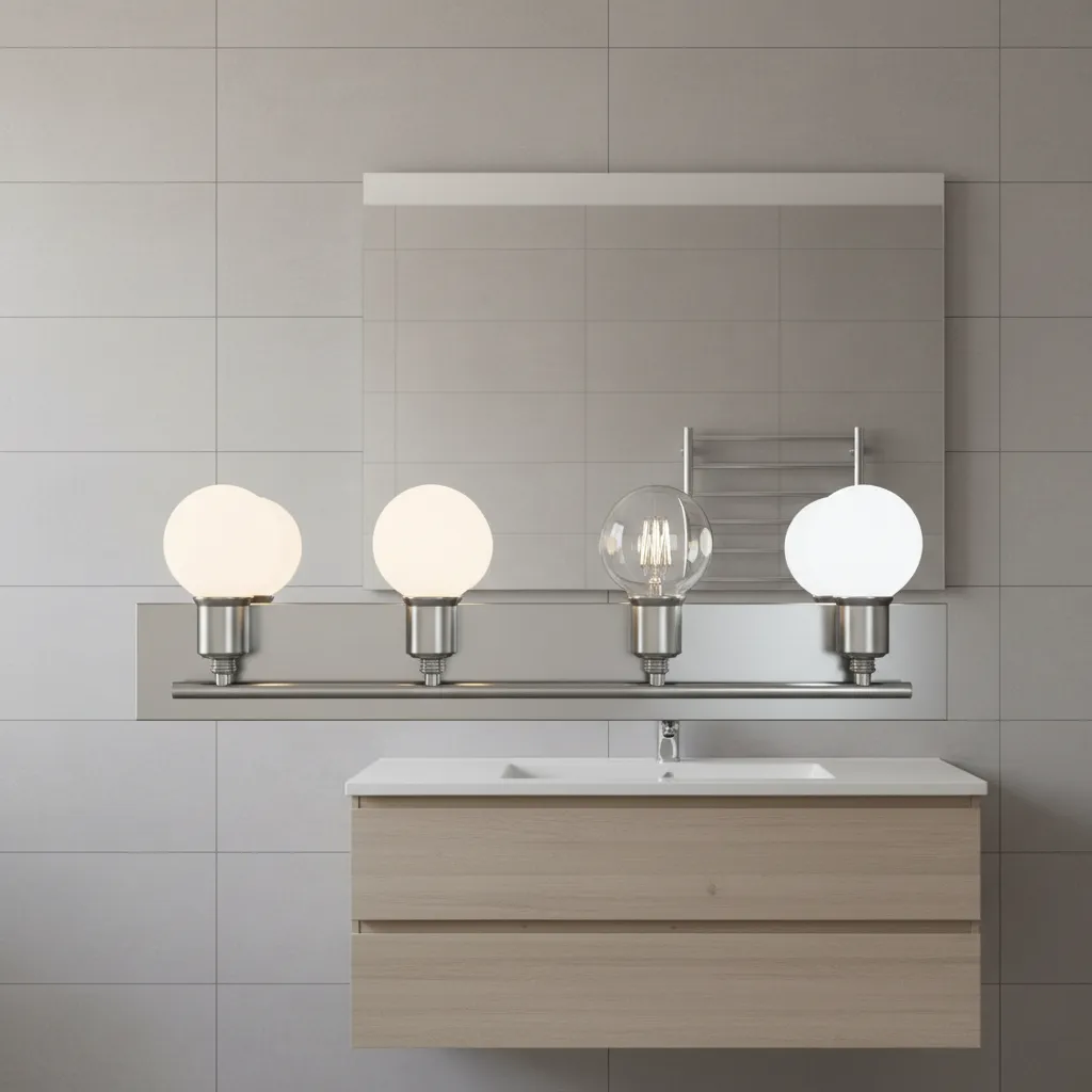 comparison of globe bulb shapes used in bathroom vanity fixtures