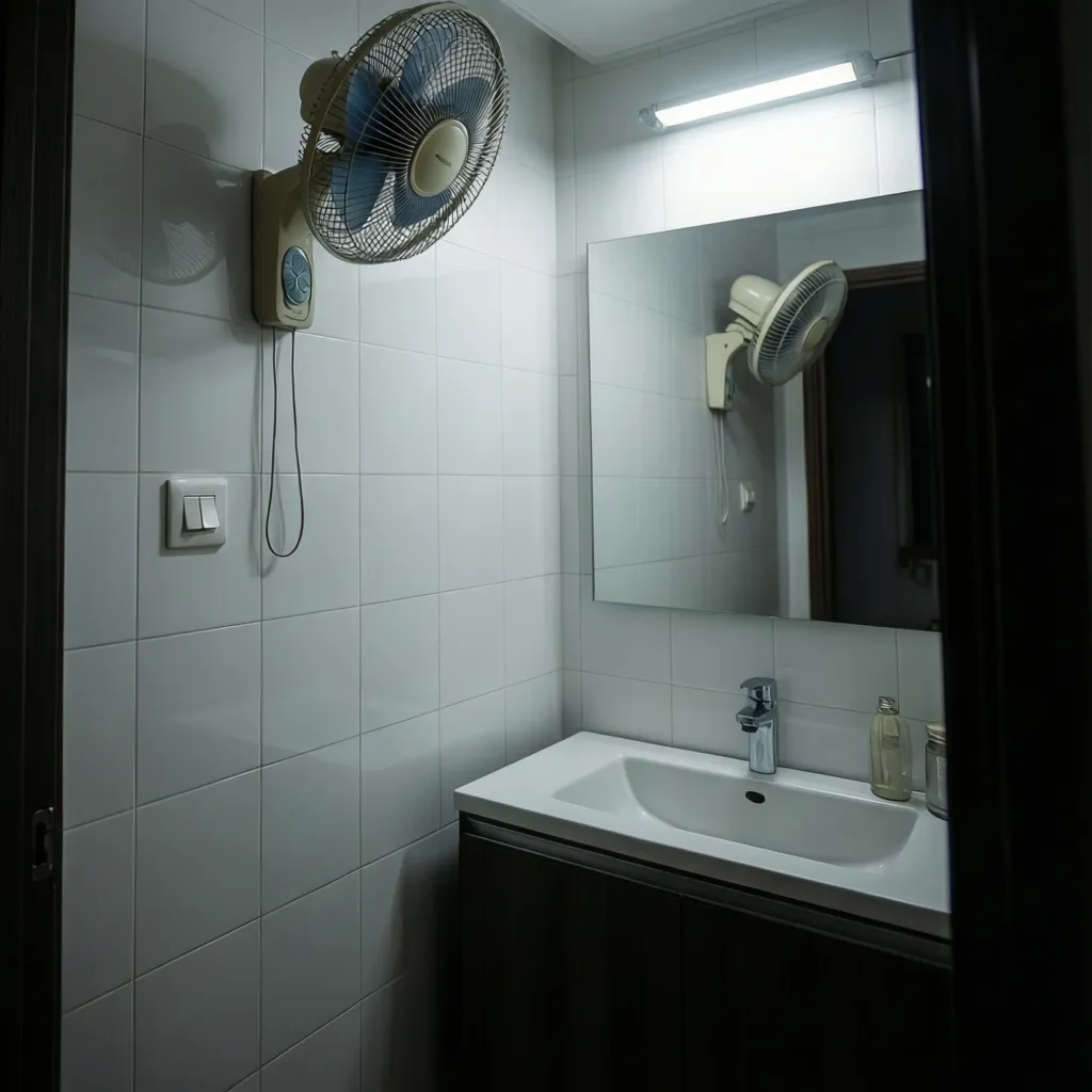 single combo switch controlling bathroom fan and light on wall