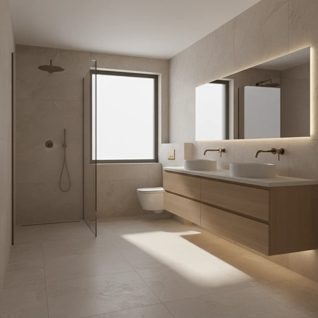 bathroom layout created with interior bathroom design software in 3D