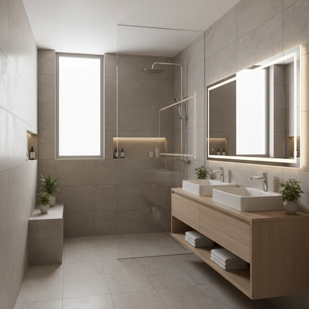 Bathroom interior render created using bathroom design software