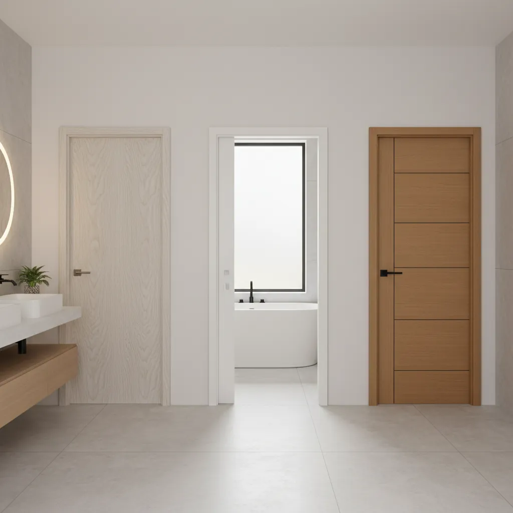 Plywood vs PVC vs WPC Bathroom Doors: Price, Durability, and Moisture Resistance: A practical comparison of bathroom door materials to help you choose the most durable and cost‑effective option.