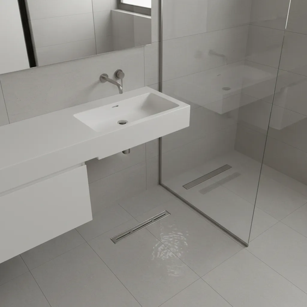 bathroom sink and shower drain area that attracts drain flies