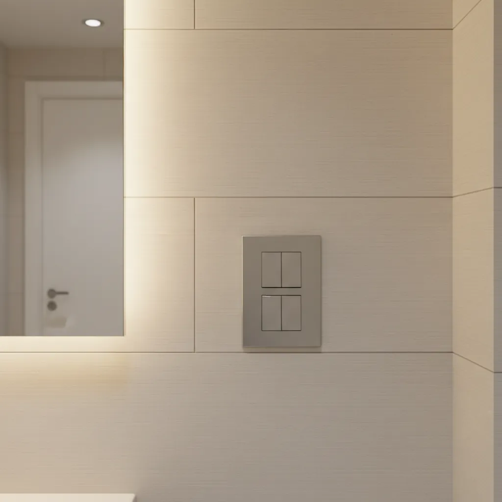 bathroom wall with dual light and exhaust fan switch installation