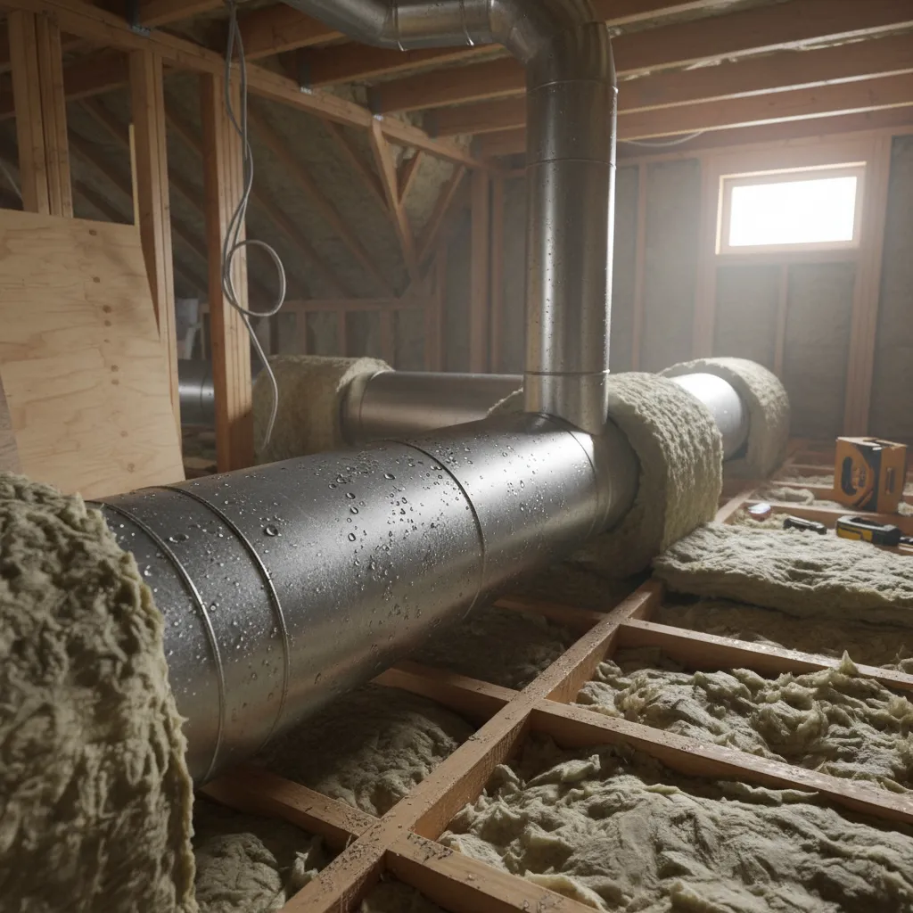 bathroom exhaust duct condensation buildup in attic