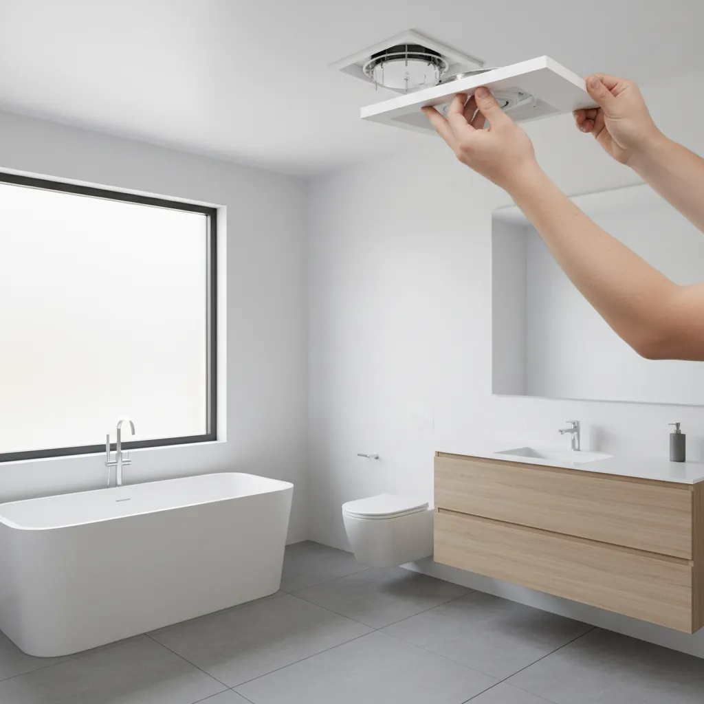 Careful removal of a ceiling fan cover to prevent drywall damage