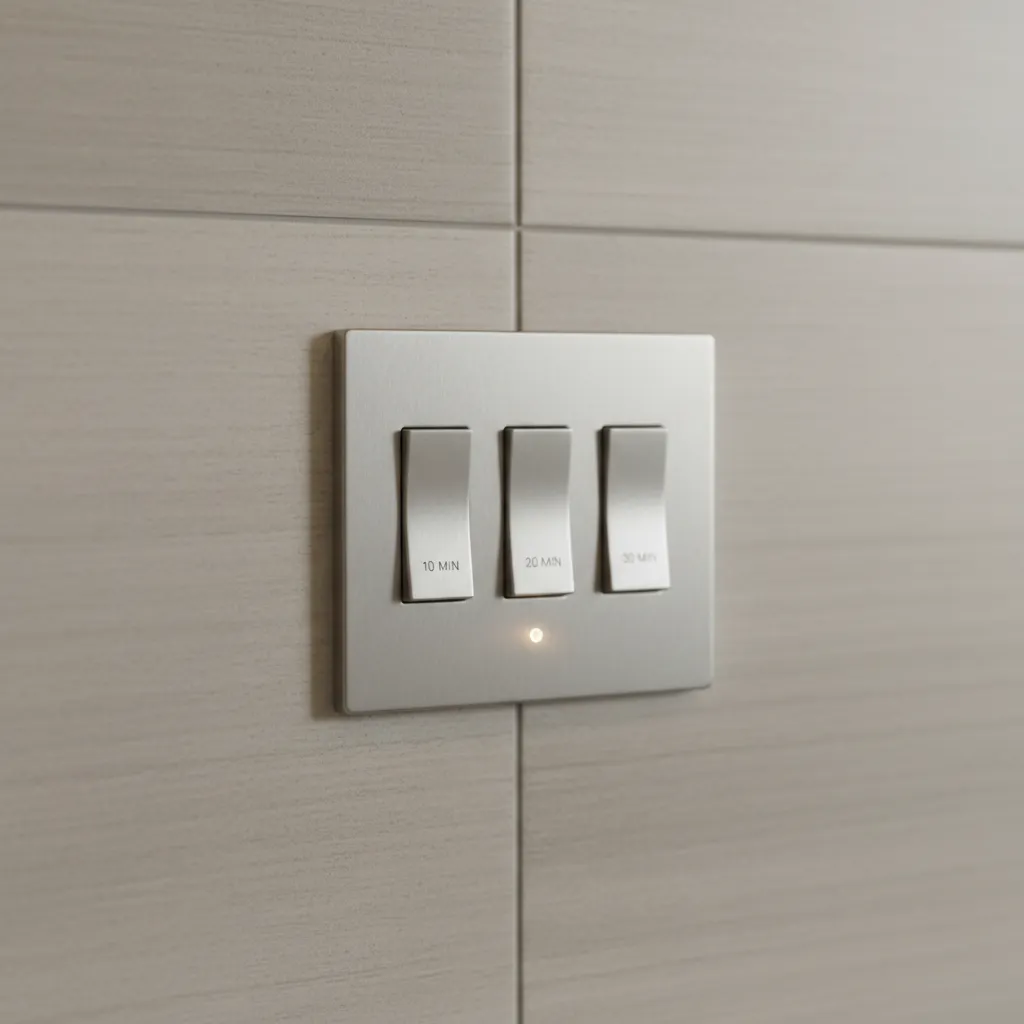 Bathroom wall timer switch controlling exhaust fan