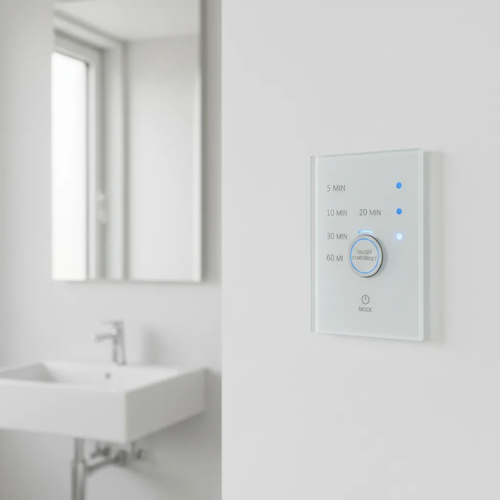 Wall mounted bathroom fan timer switch with countdown settings