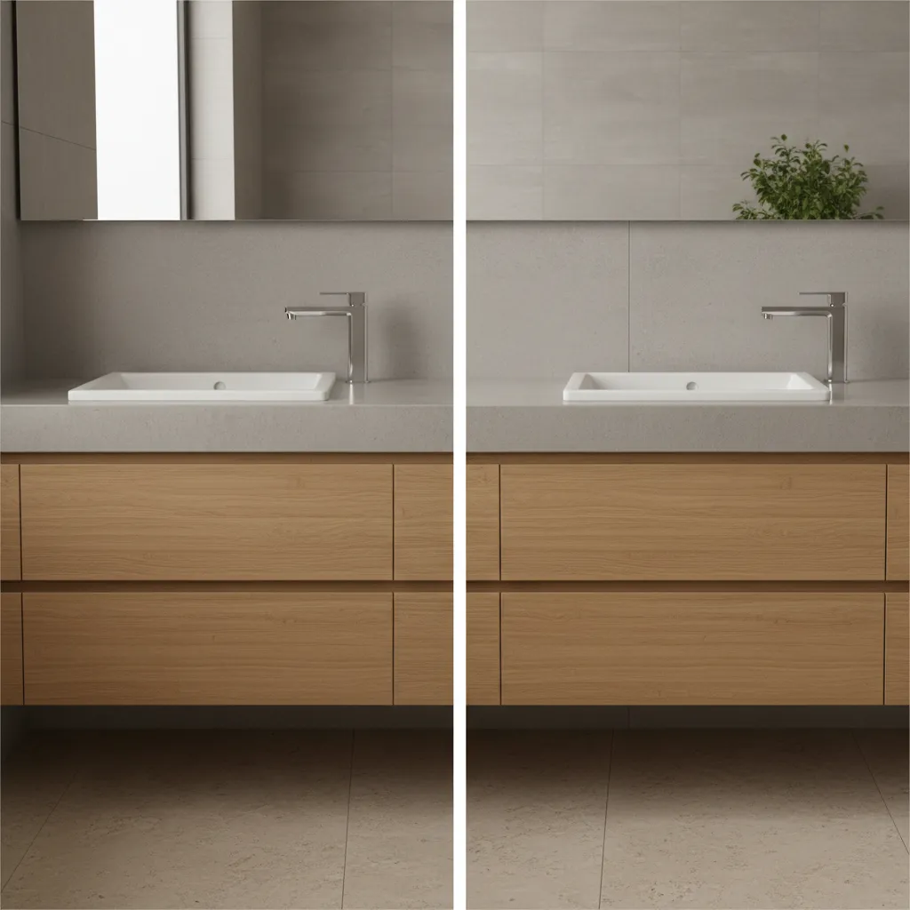 Comparison of faucet sizes on bathroom sinks